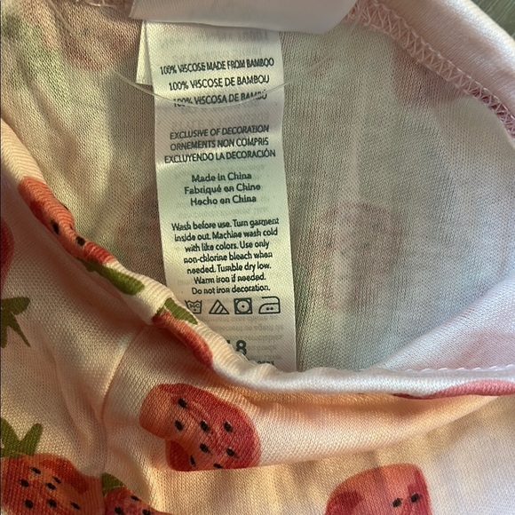 Pink and Red Strawberry Print Pajama Set - Picture 3 of 4